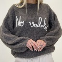 maglione con scritta ricamata no vabbe'